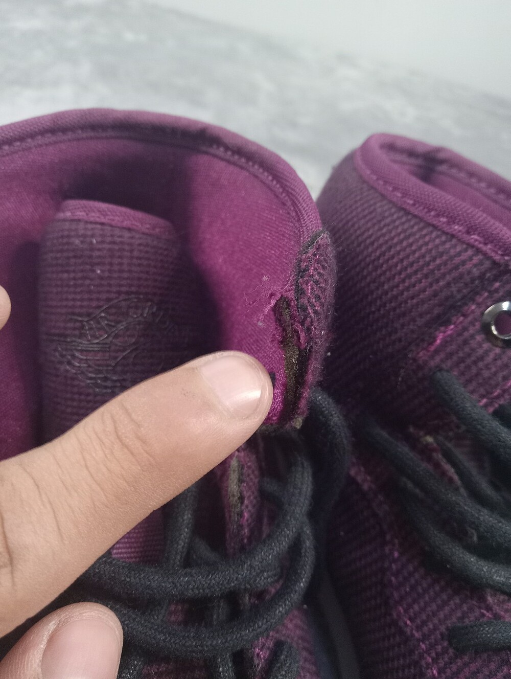 Jordan Women's High-Top Canvas Sneakers in Deep Plum Size 6.5 - Picture 11 of 11